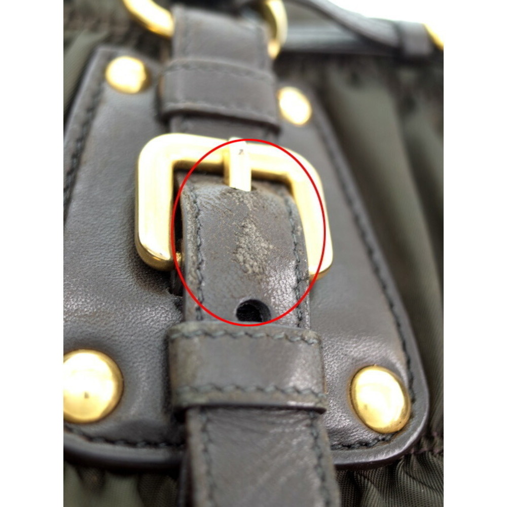 Prada Tessuto Gaufre Satchel ruched leather Black - Picture 5 of 9